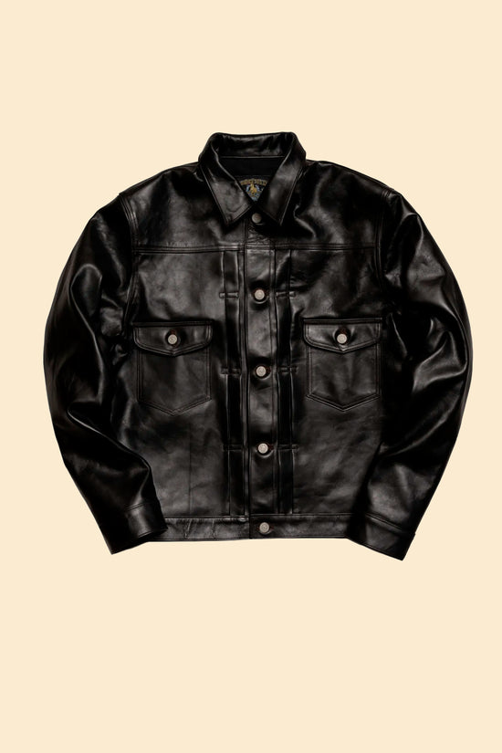 Double Helix 'Gold Digger' Type 2 Horsehide Leather Jacket - Black