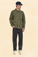 Japan Blue Organic Drill Coverall Jacket - Olive Drab
