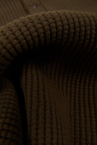 UES Big Waffle Henley Neck Thermal- Brown