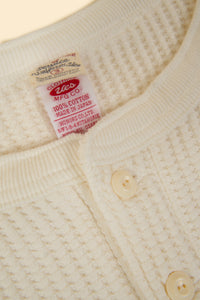 UES Big Waffle Henley Neck Thermal - Off White