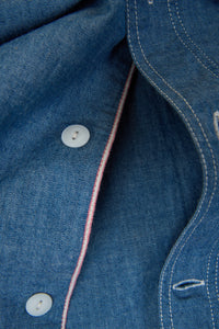 MOMOTARO JEANS Triple Stitch Chambray Shirt - Two Stripes