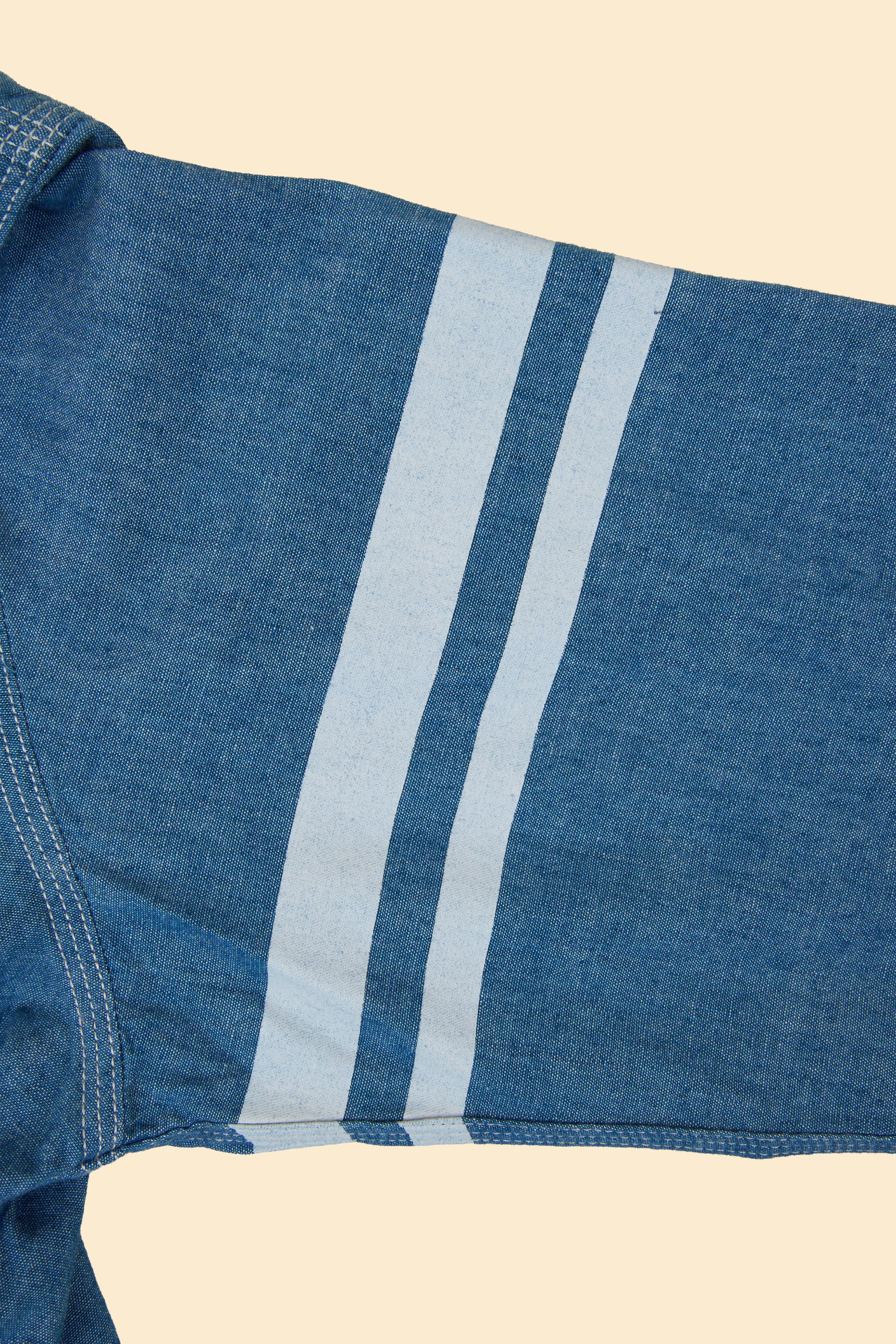 MOMOTARO JEANS Triple Stitch Chambray Shirt - Two Stripes