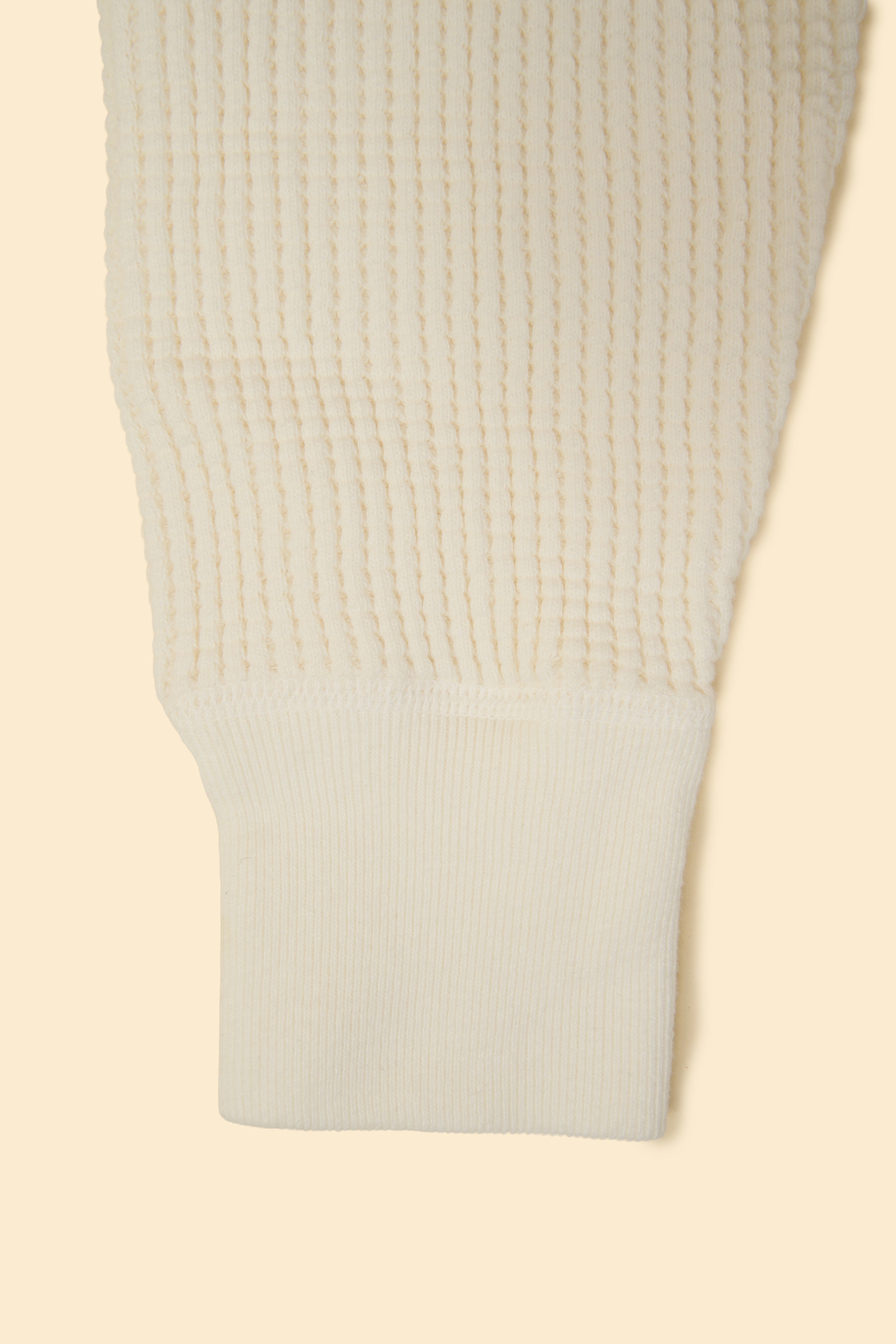 UES Big Waffle Henley Neck Thermal - Off White