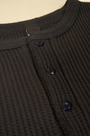 UES Big Waffle Henley Neck Thermal - Steel Grey