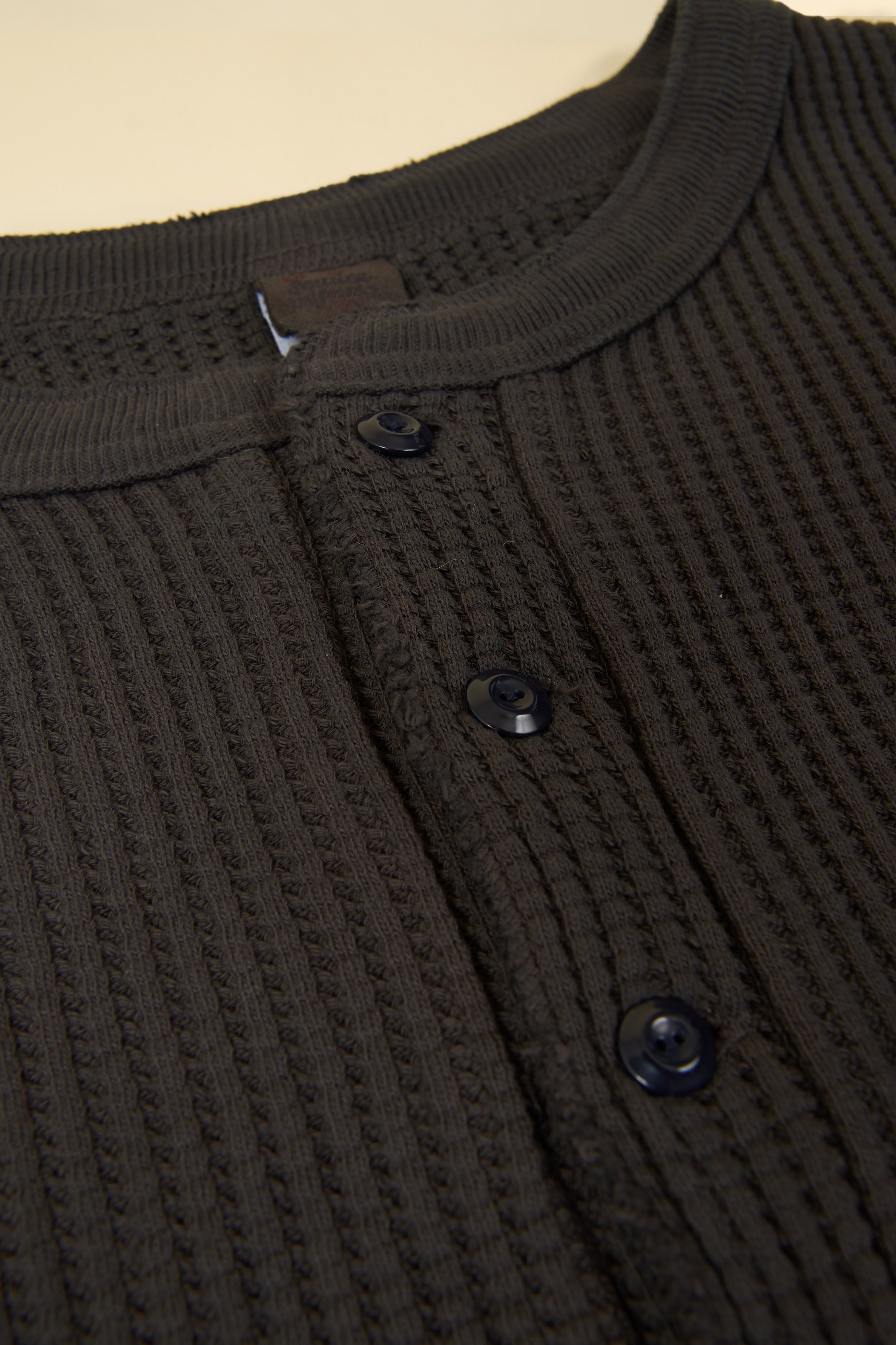 UES Big Waffle Henley Neck Thermal - Steel Grey