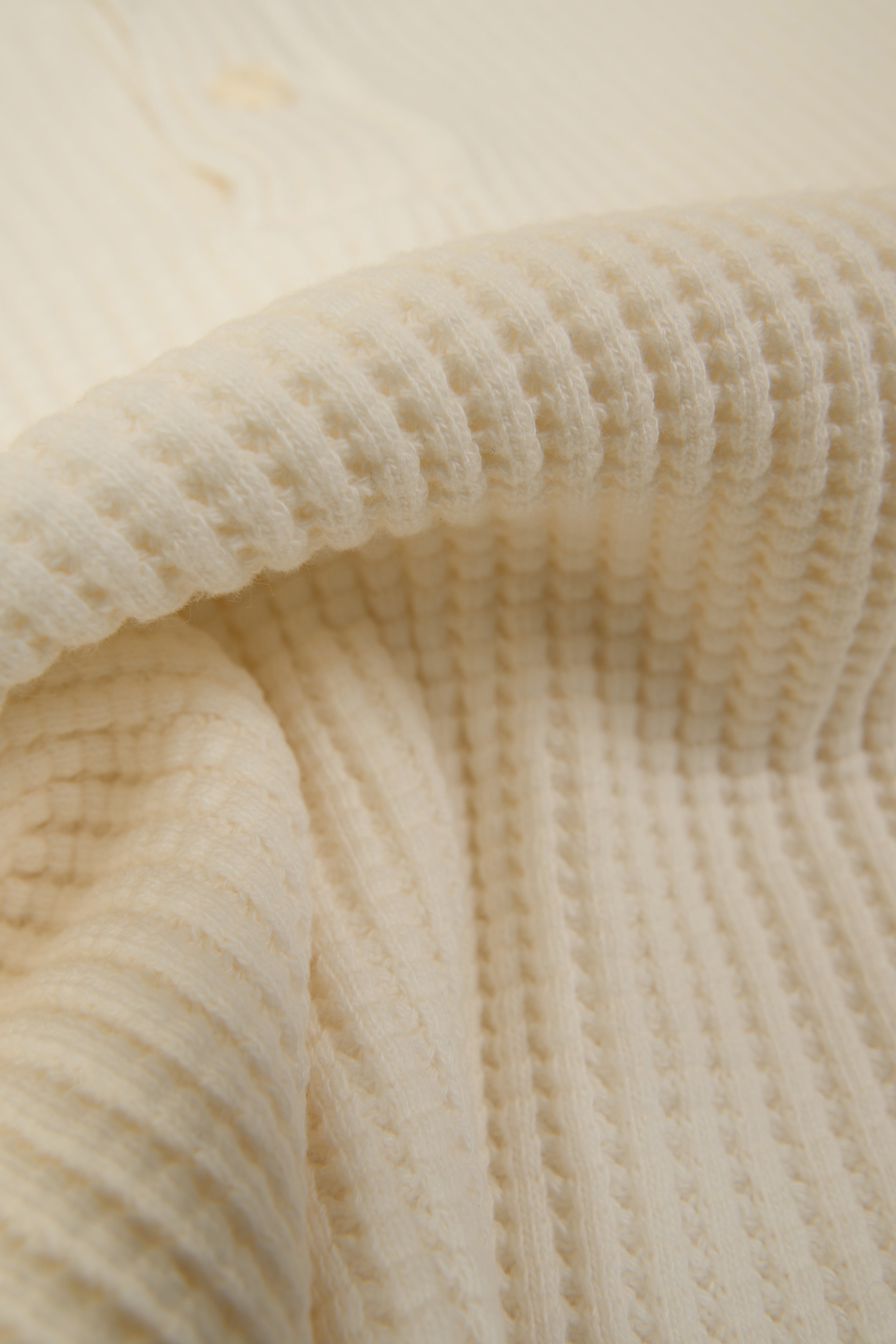 UES Big Waffle Henley Neck Thermal - Off White