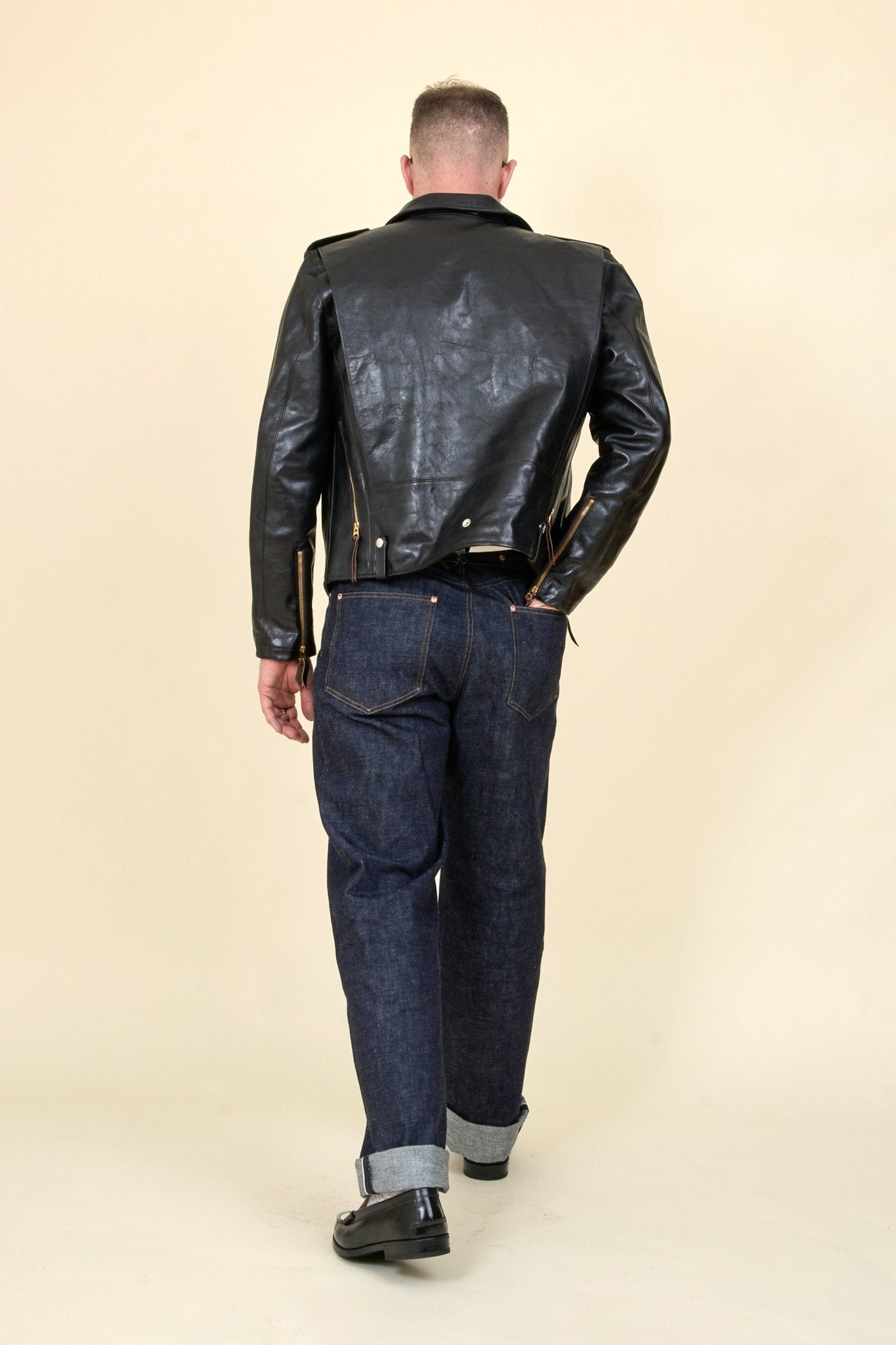 Double Helix 'Innovator' Horsehide Leather Jacket - Black - Double Helix - URAHARA