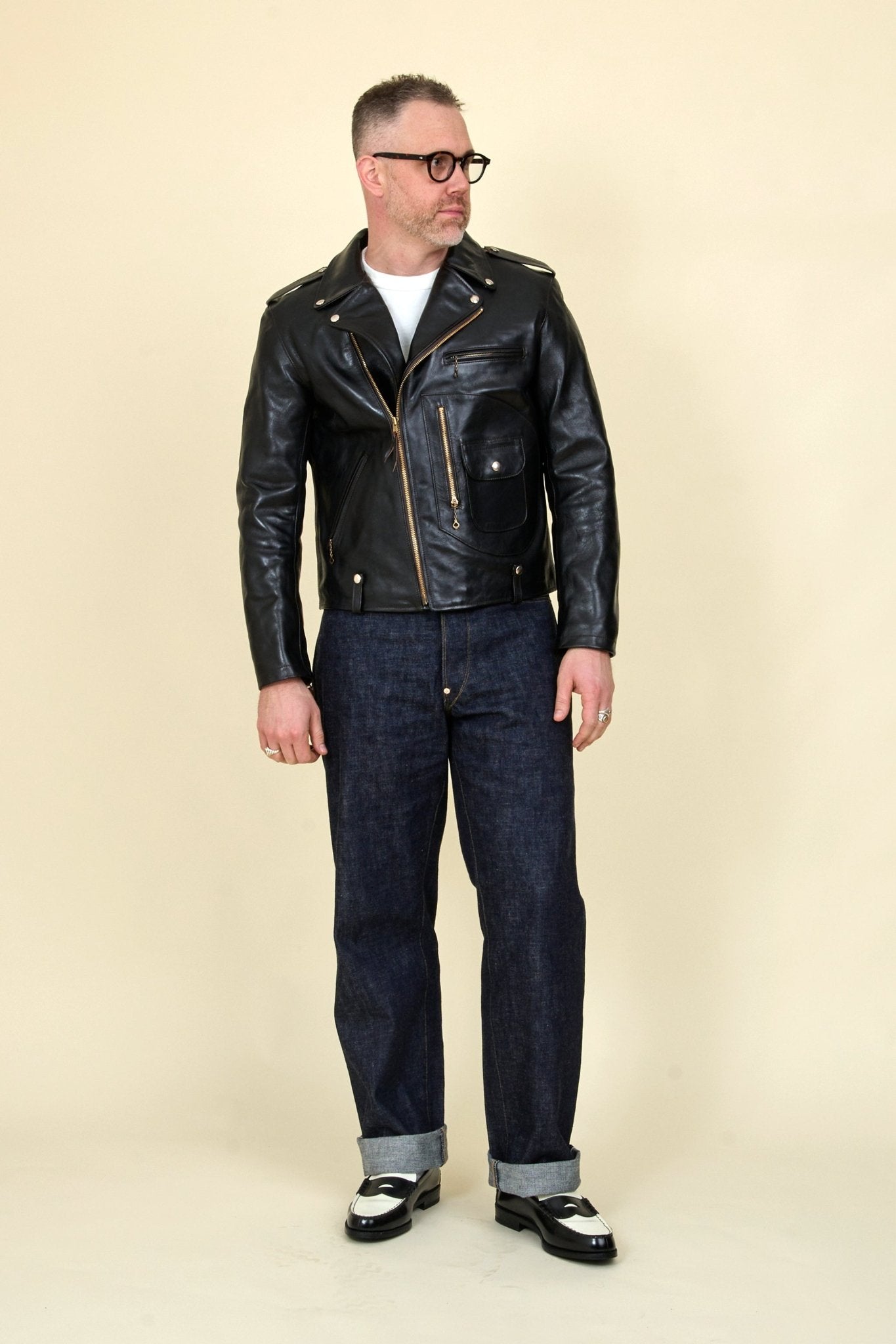 Double Helix 'Innovator' Horsehide Leather Jacket - Black - Double Helix - URAHARA