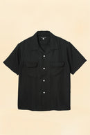 Wearmasters Lot.878 Flap Pocket Rayon Shirt S/S - Black