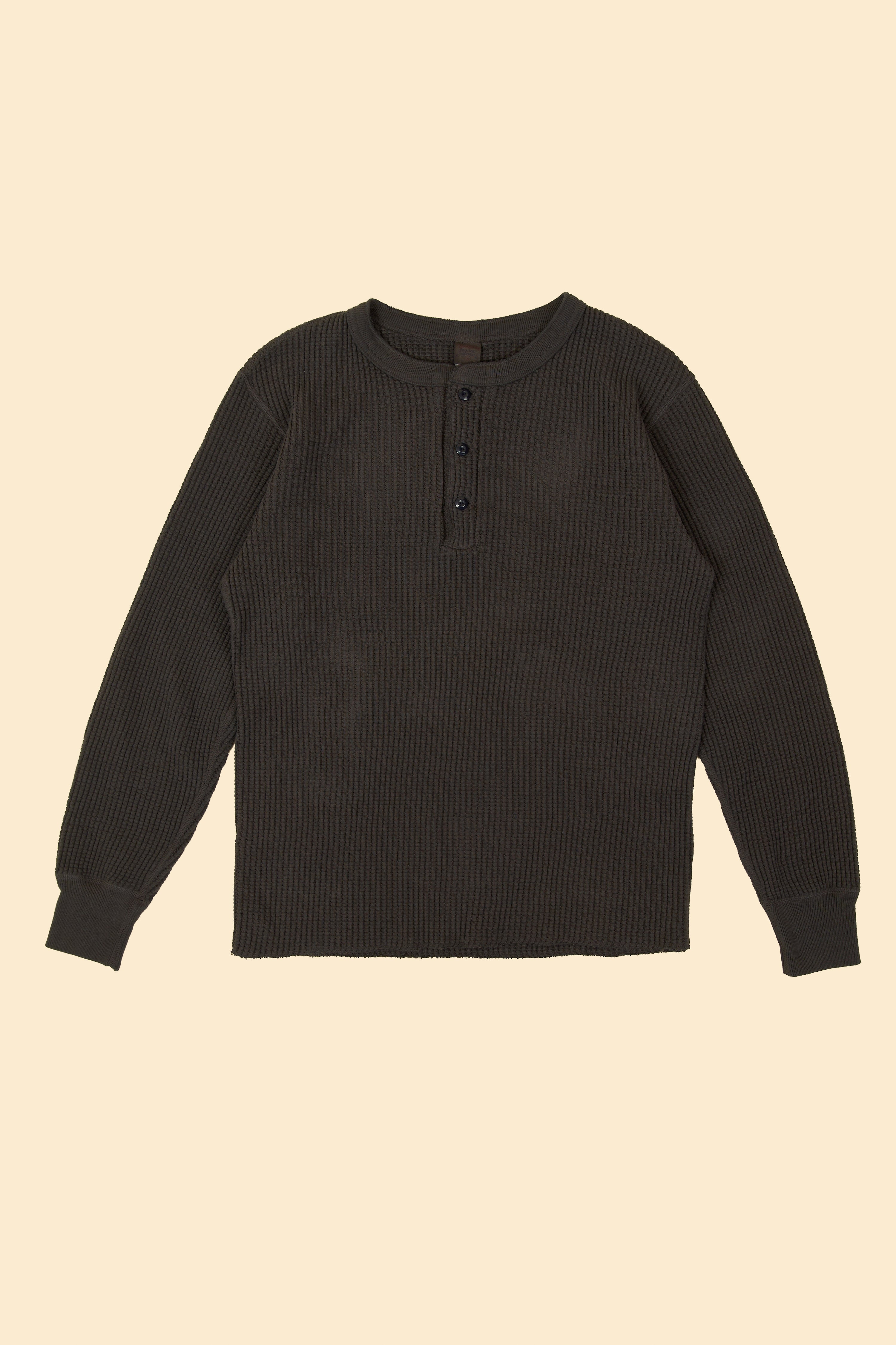 UES Big Waffle Henley Neck Thermal - Steel Grey