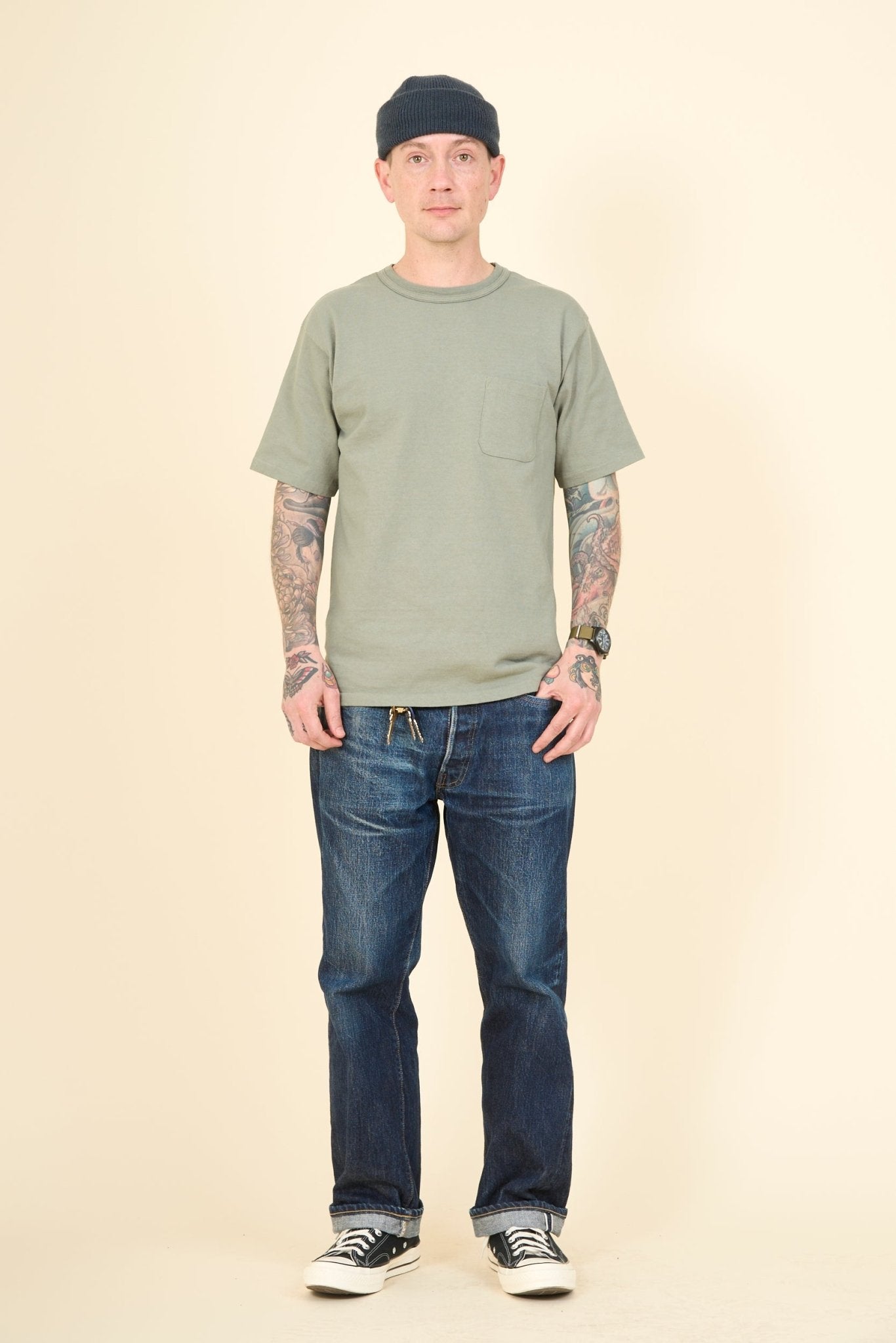 Godspeed Heavyweight Daimaru 10oz Pocket T-Shirt - Vintage Olive - Godspeed - URAHARA