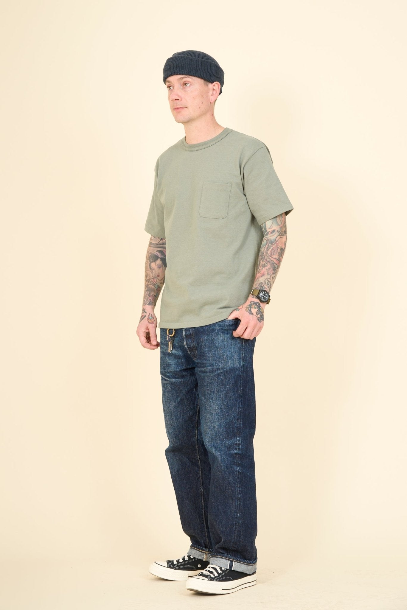 Godspeed Heavyweight Daimaru 10oz Pocket T-Shirt - Vintage Olive - Godspeed - URAHARA