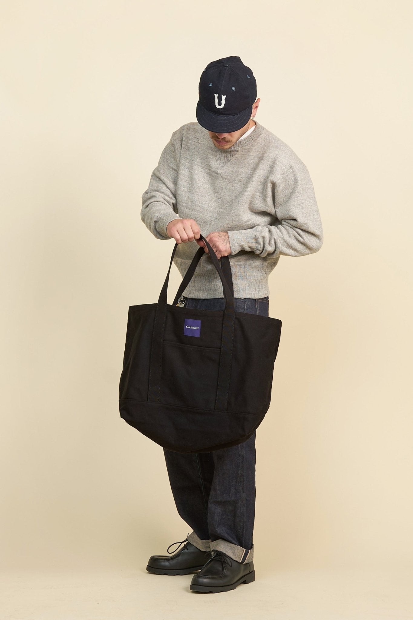 Godspeed Heavyweight Utility Tote Bag - Black -Godspeed - URAHARA