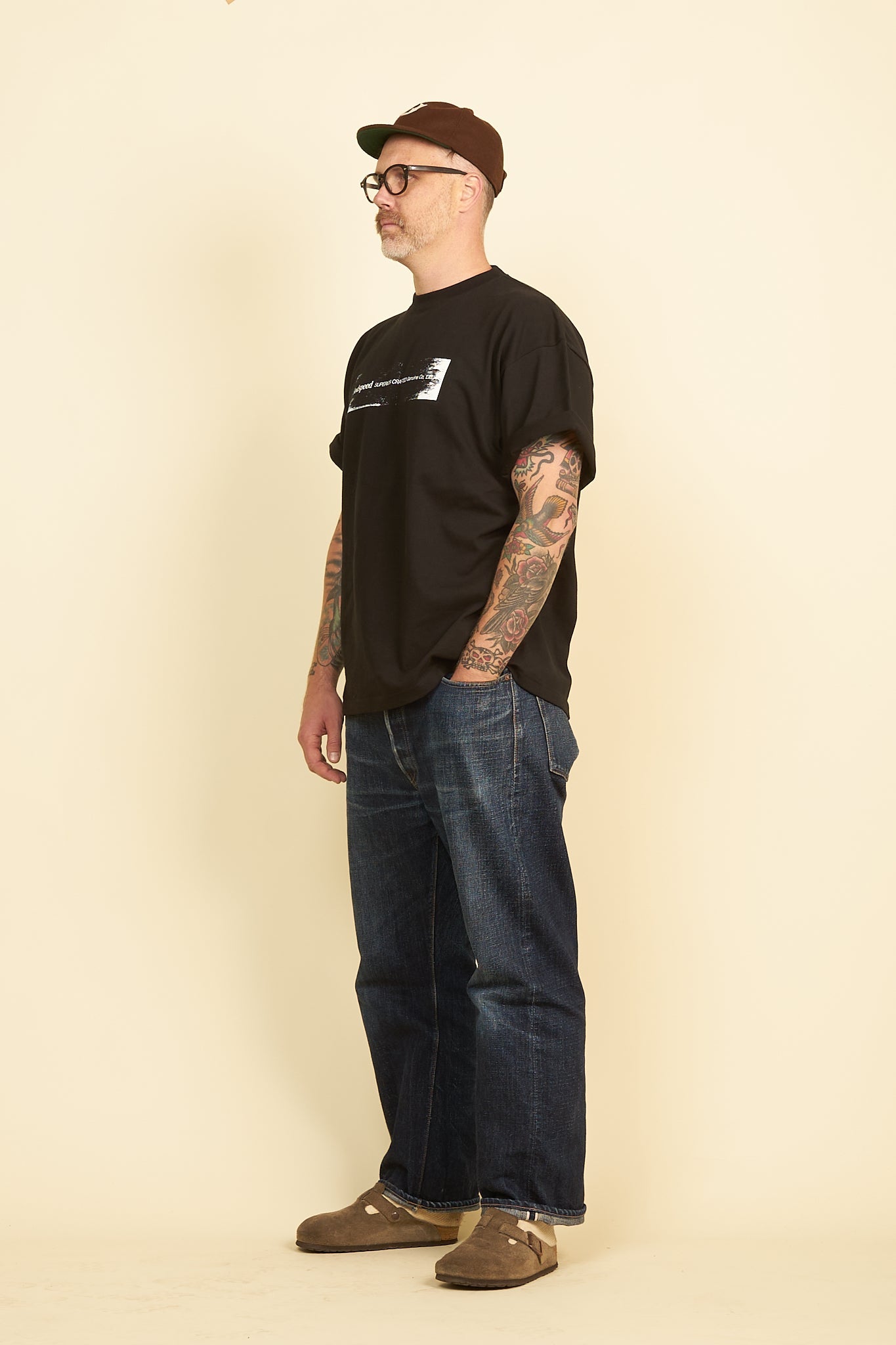 Godspeed 'Roller' Heavyweight Organic T-Shirt - Black -Godspeed - URAHARA