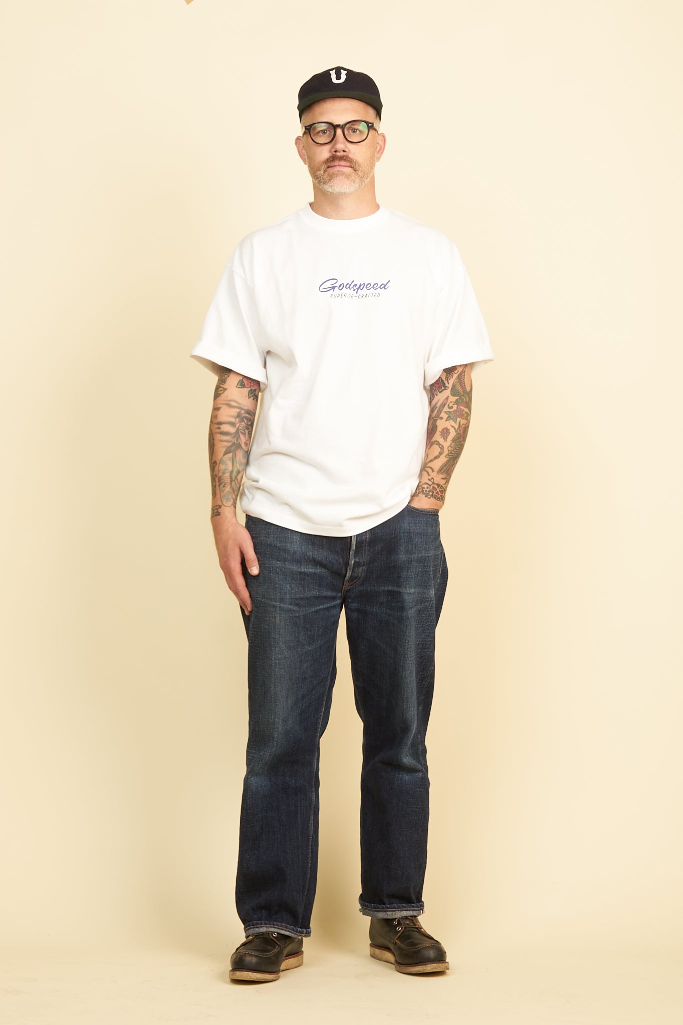 Godspeed 'Sign' Heavyweight Organic T-Shirt - White -Godspeed - URAHARA