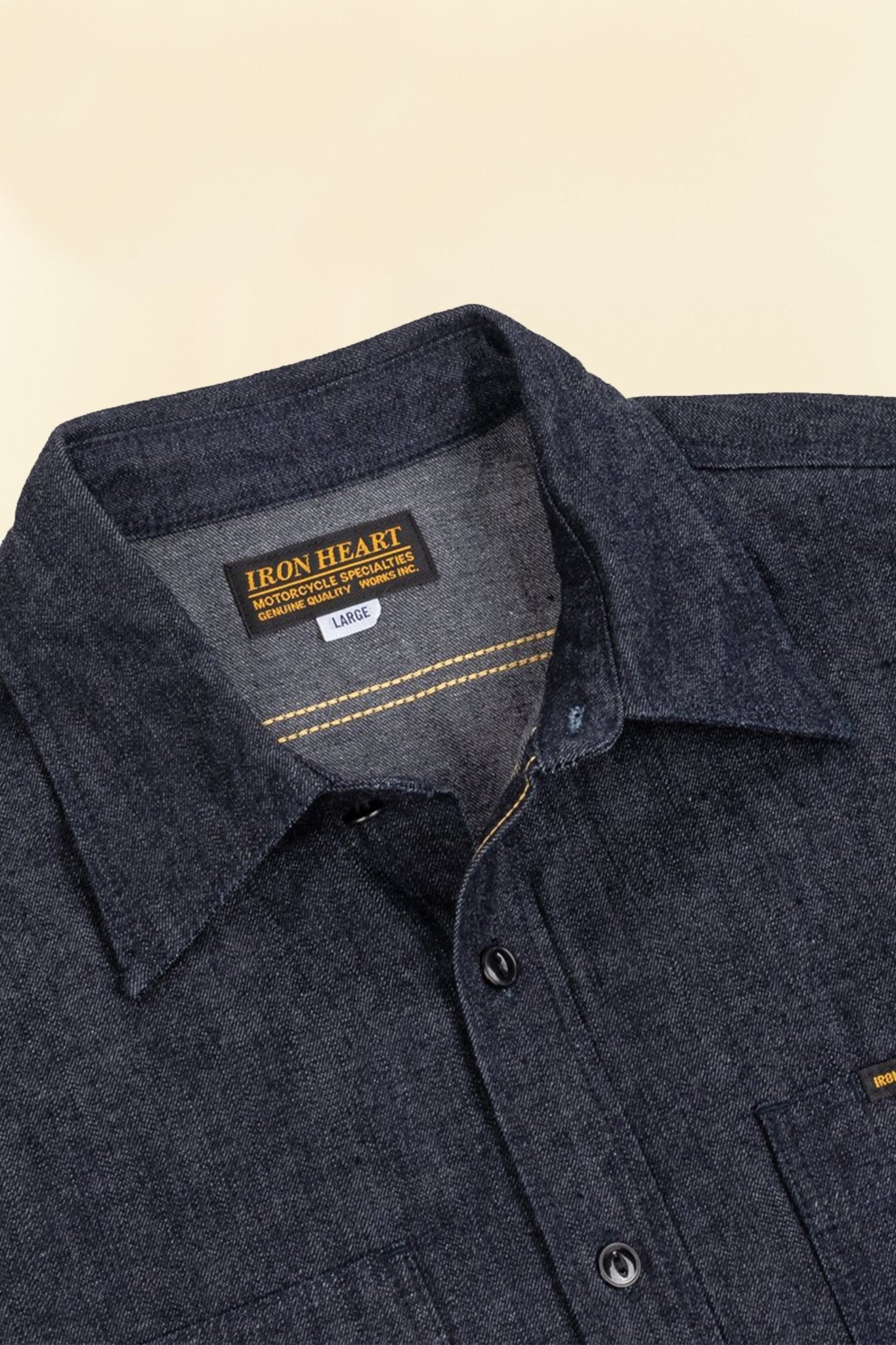 Iron Heart 10oz Selvedge Tonal Denim Work Shirt - Indigo - Iron Heart - URAHARA