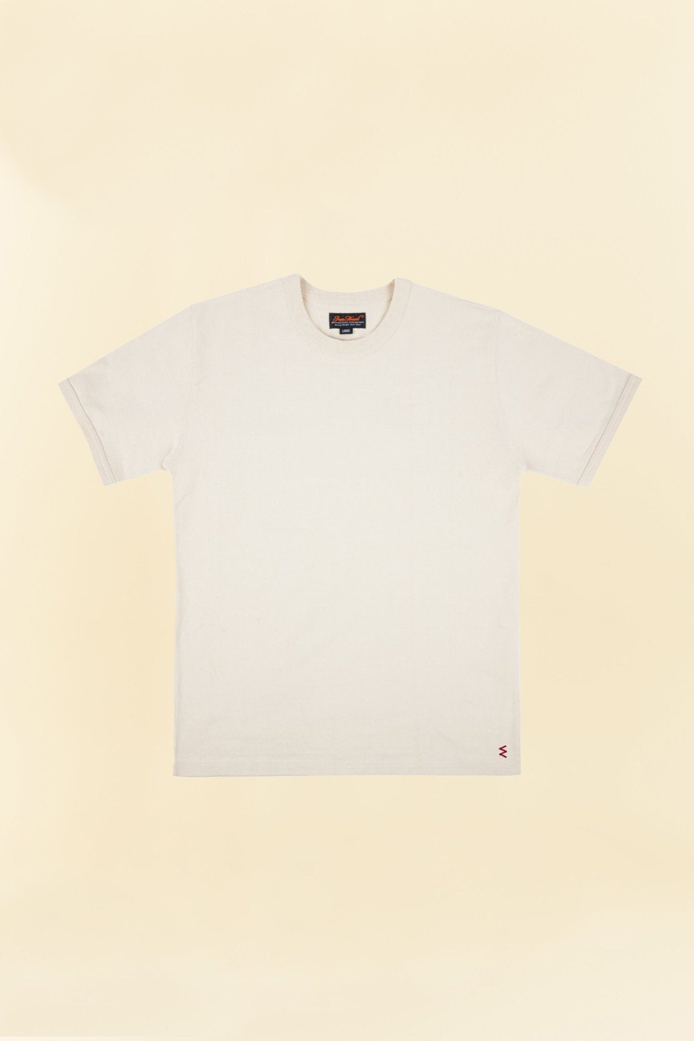 Iron Heart 11oz Cotton Knit Crew Neck T-Shirt - Cream - Iron Heart - URAHARA