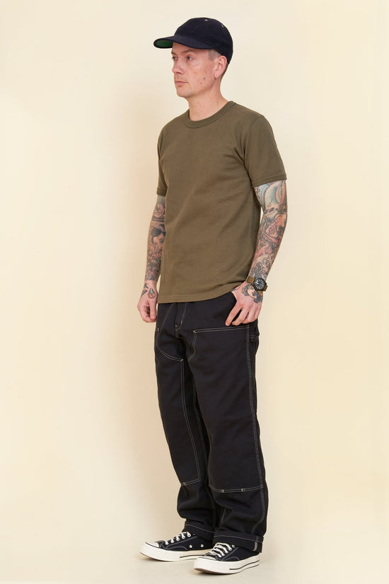 Iron Heart 11oz Cotton Knit Crew Neck T-Shirt - Olive