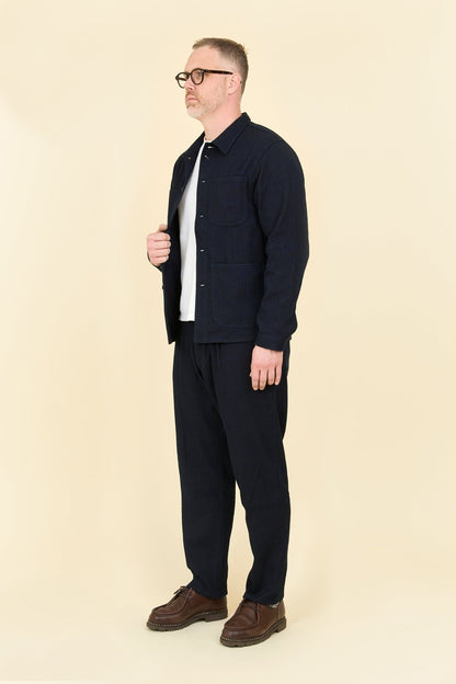 Japan Blue 11oz Sashiko Wide Tapered Pants - Indigo - Japan Blue - URAHARA