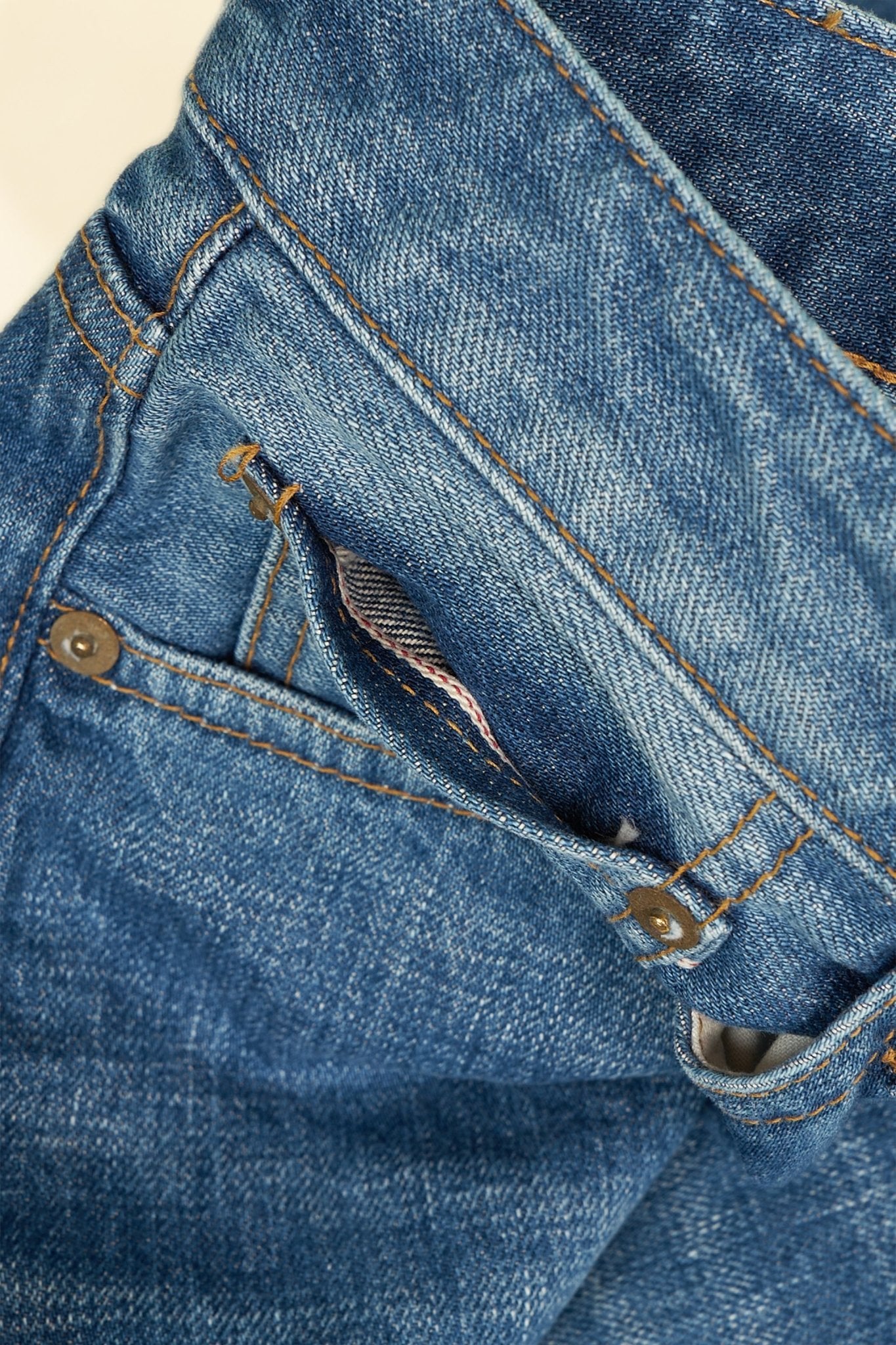 Japan Blue J404 Africa Classic Straight Mid Wash Selvedge Denim - 12.5oz -Japan Blue - URAHARA