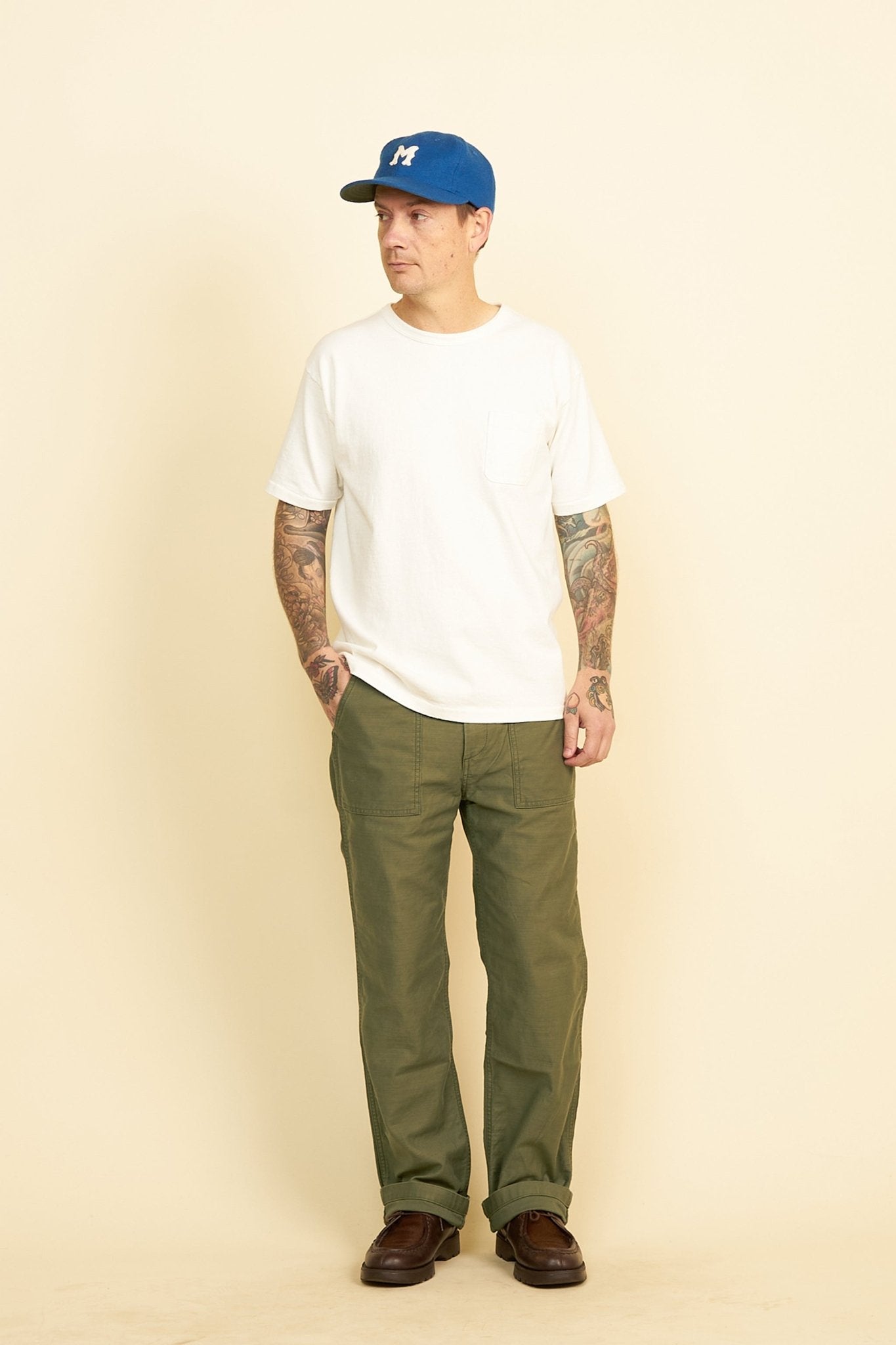 Japan Blue Modern Military Baker Pants -Japan Blue - URAHARA