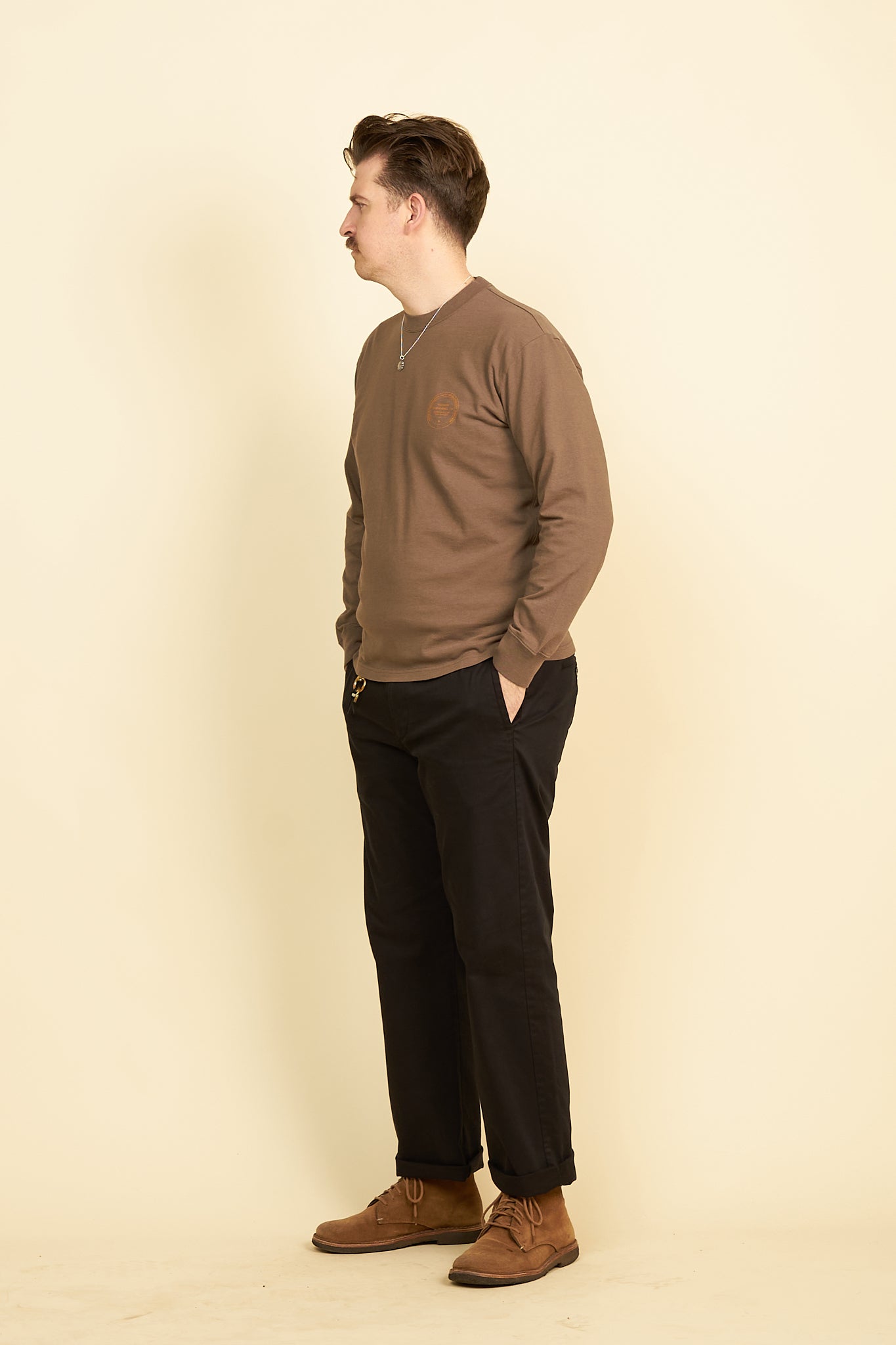 Rats Ash Long Sleeve T-shirt - Ash Brown