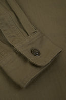 Radiall Saginaw Half Zip Shirt - Khaki Herringbone