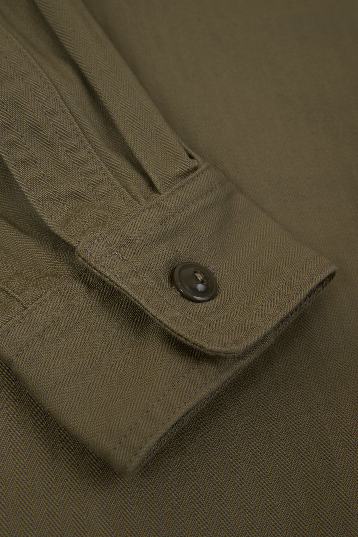 Radiall Saginaw Half Zip Shirt - Khaki Herringbone