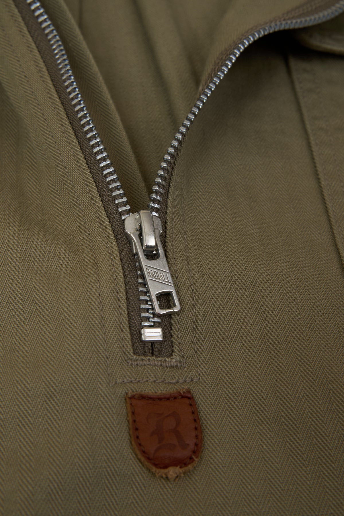 Radiall Saginaw Half Zip Shirt - Khaki Herringbone