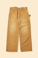 POST O'ALLS W-Knee Dungaree - Brown Vintage Canvas