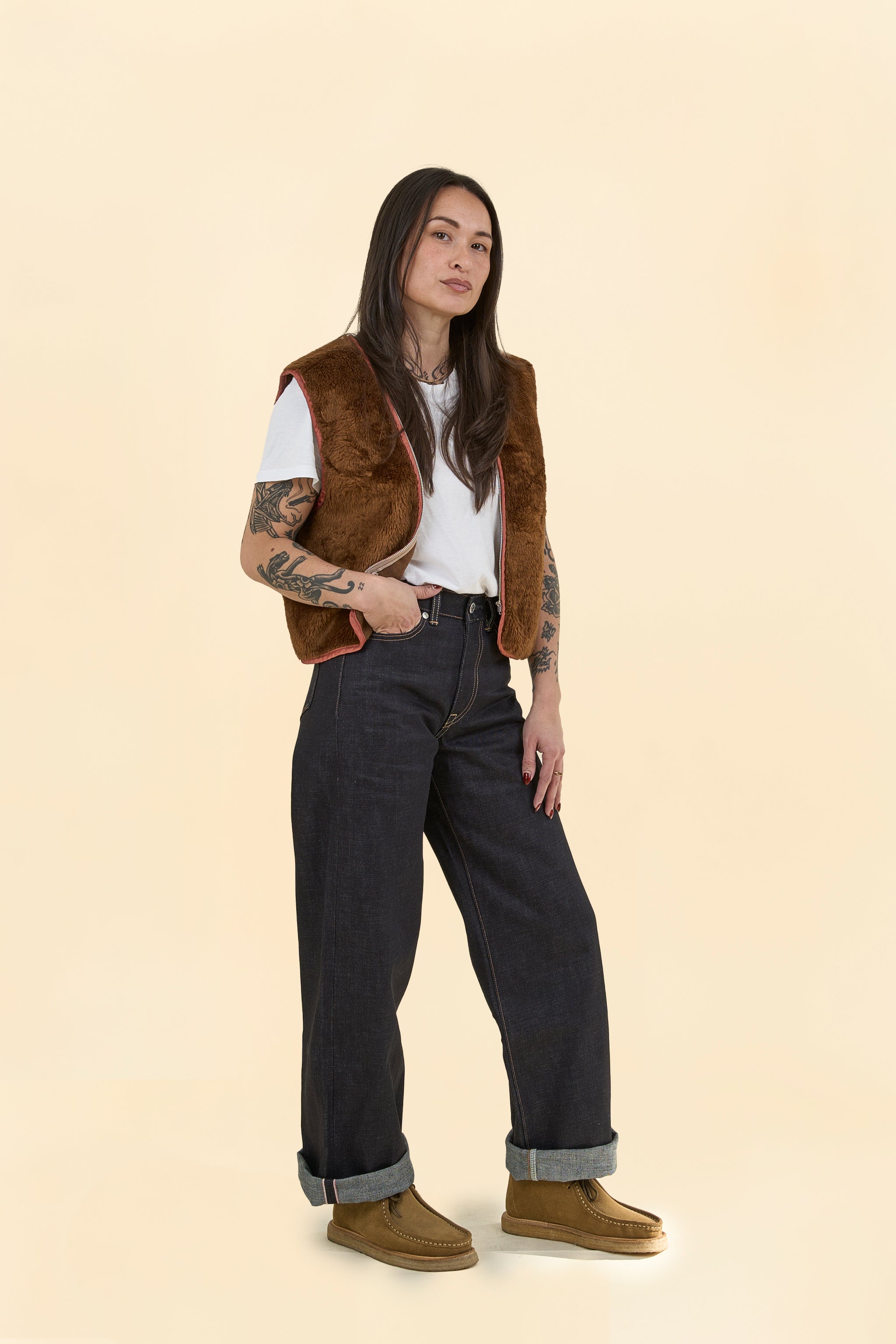 Women's MOMOTARO JEANS #410 Standard Wide Denim - 14.7oz