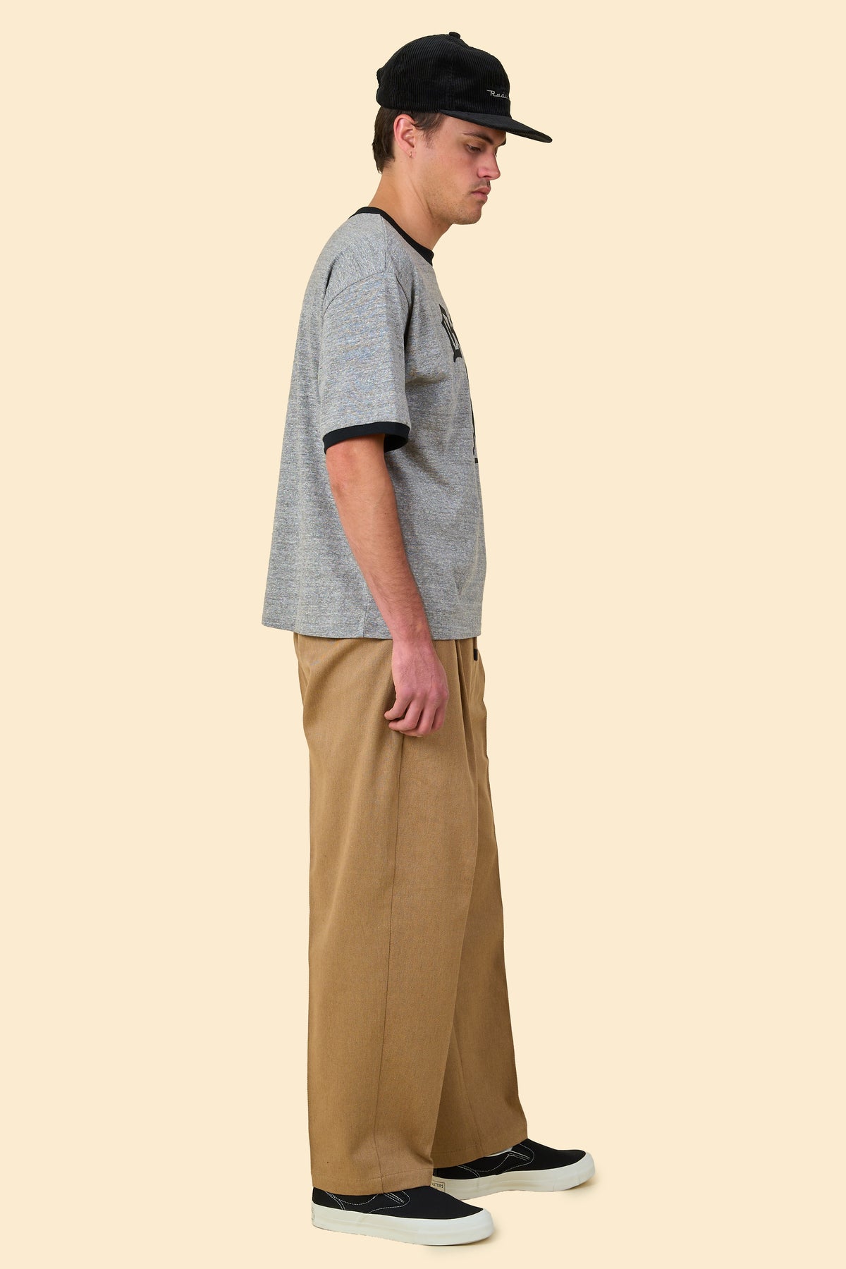 Radiall Fleetline Wide Fit Pleated Trousers - Sand Beige