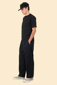 Radiall Fleetline Wide Fit Pleated Trousers - Black