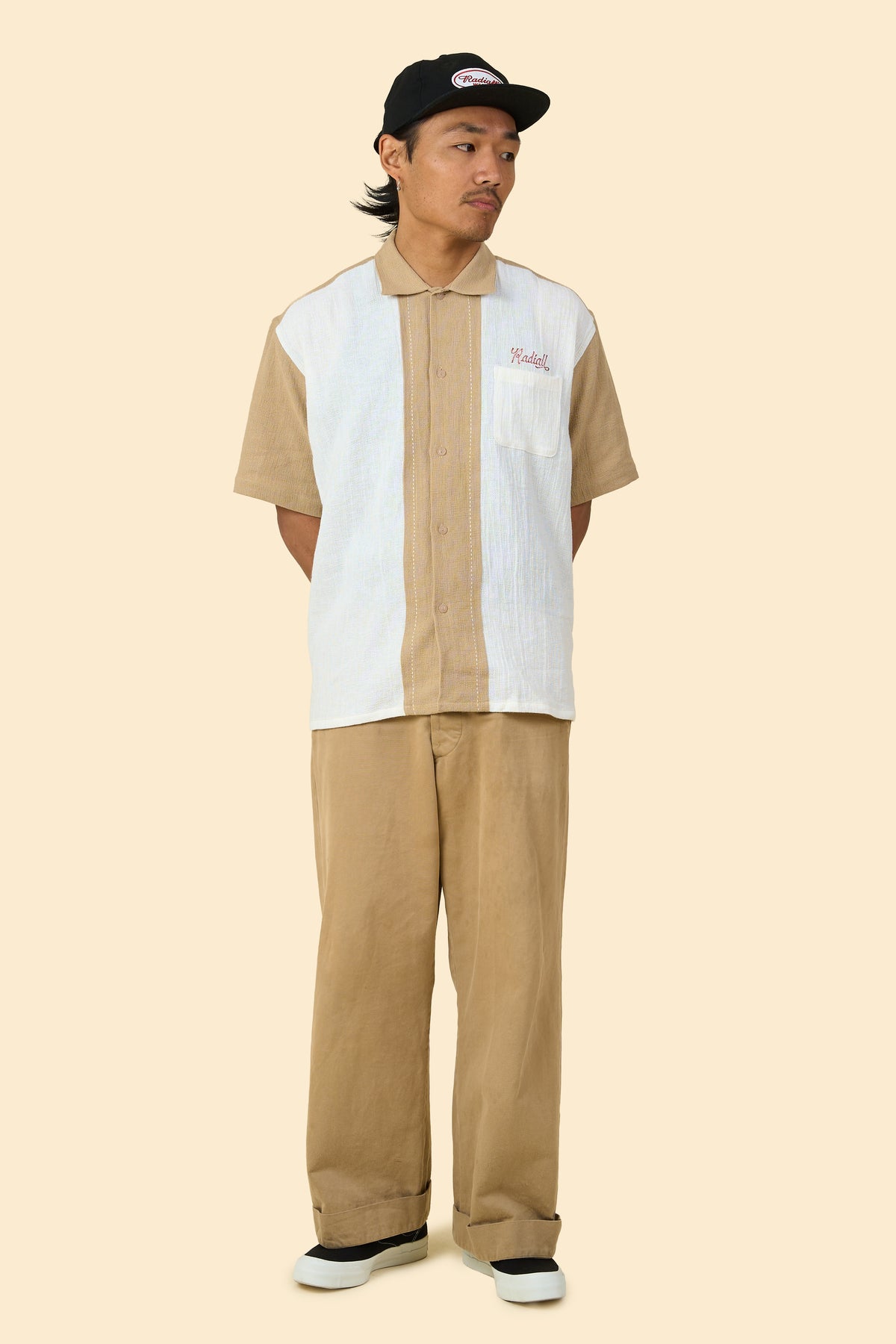 Radiall Fleetline Short Sleeve Shirt - Beige/Off White