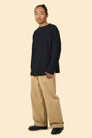 Radiall Big Waffle Boat Neck Long Sleeve T-Shirt - Black