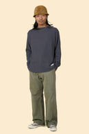 Radiall Big Waffle Boat Neck Long Sleeve T-Shirt - Steel Grey