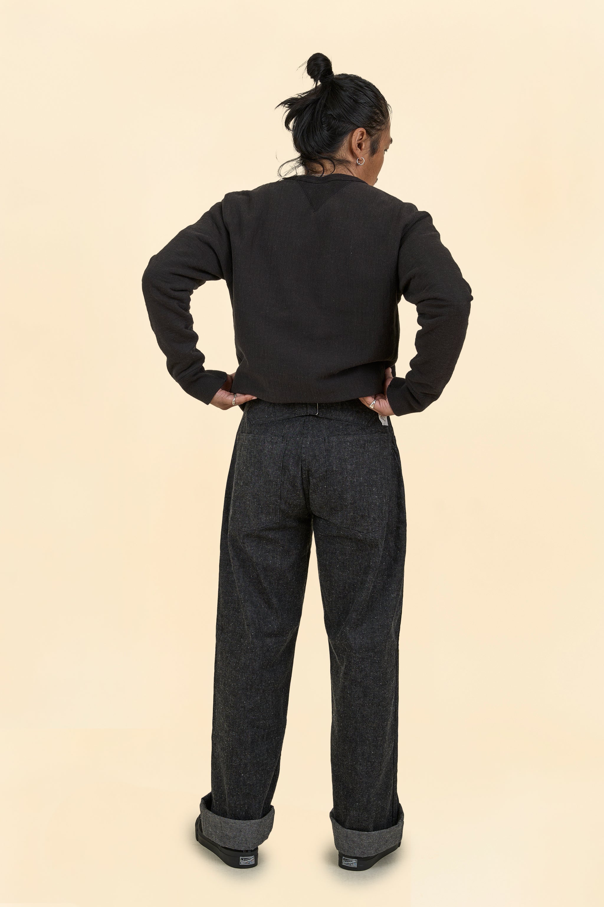 TCB Jeans Catface 10.2oz Denim Work Trousers - Black