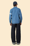 MOMOTARO JEANS Triple Stitch Chambray Shirt - Two Stripes