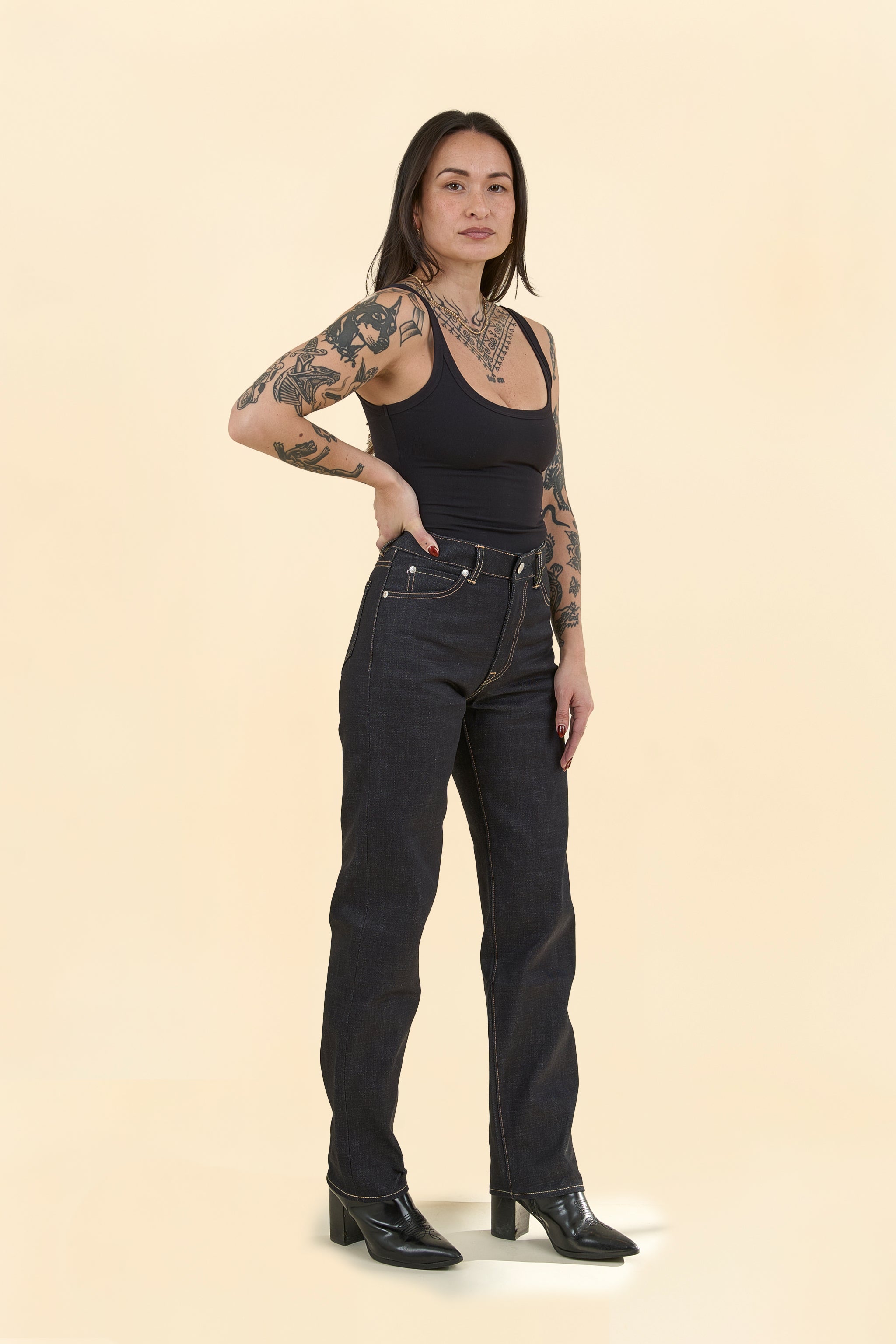 MOMOTARO JEANS Women's #110 Standard Straight Denim - 14.7oz
