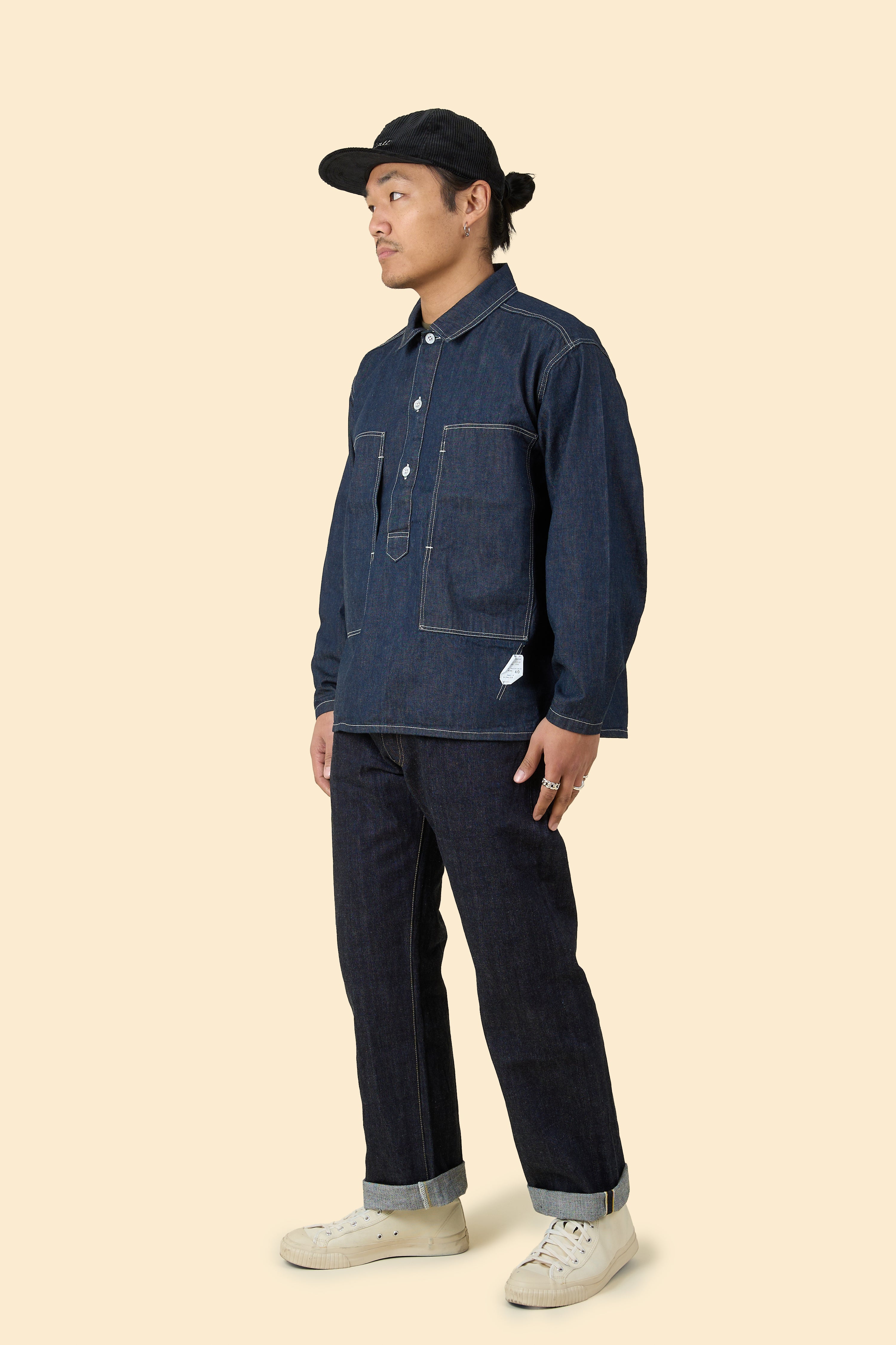 TCB Jeans Catface Pullover Shirt - Indigo