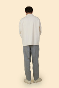 Wearmasters Double Tuck Pants - Cotton Linen Chambray Grey