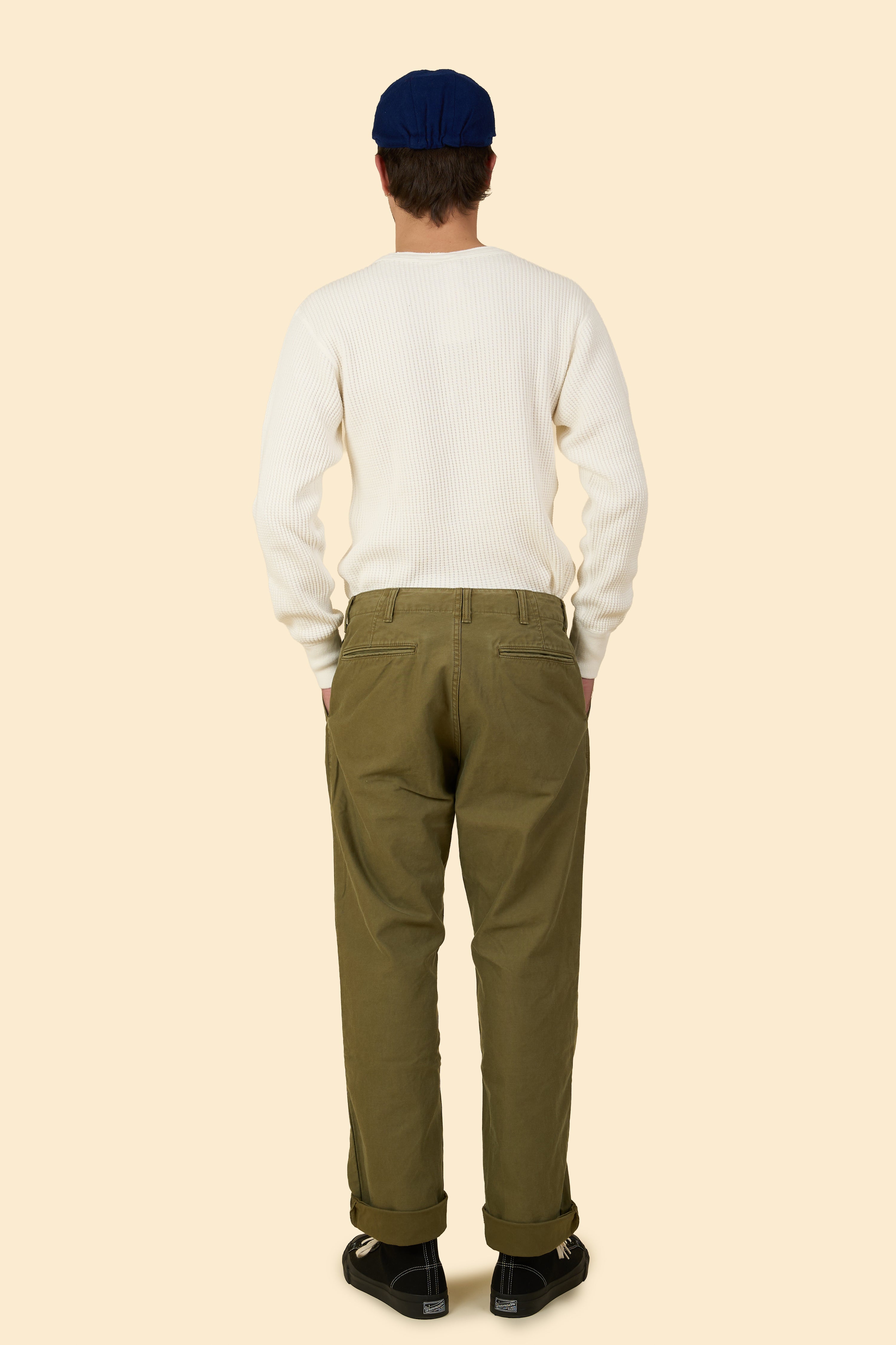 UES Big Waffle Henley Neck Thermal - Off White