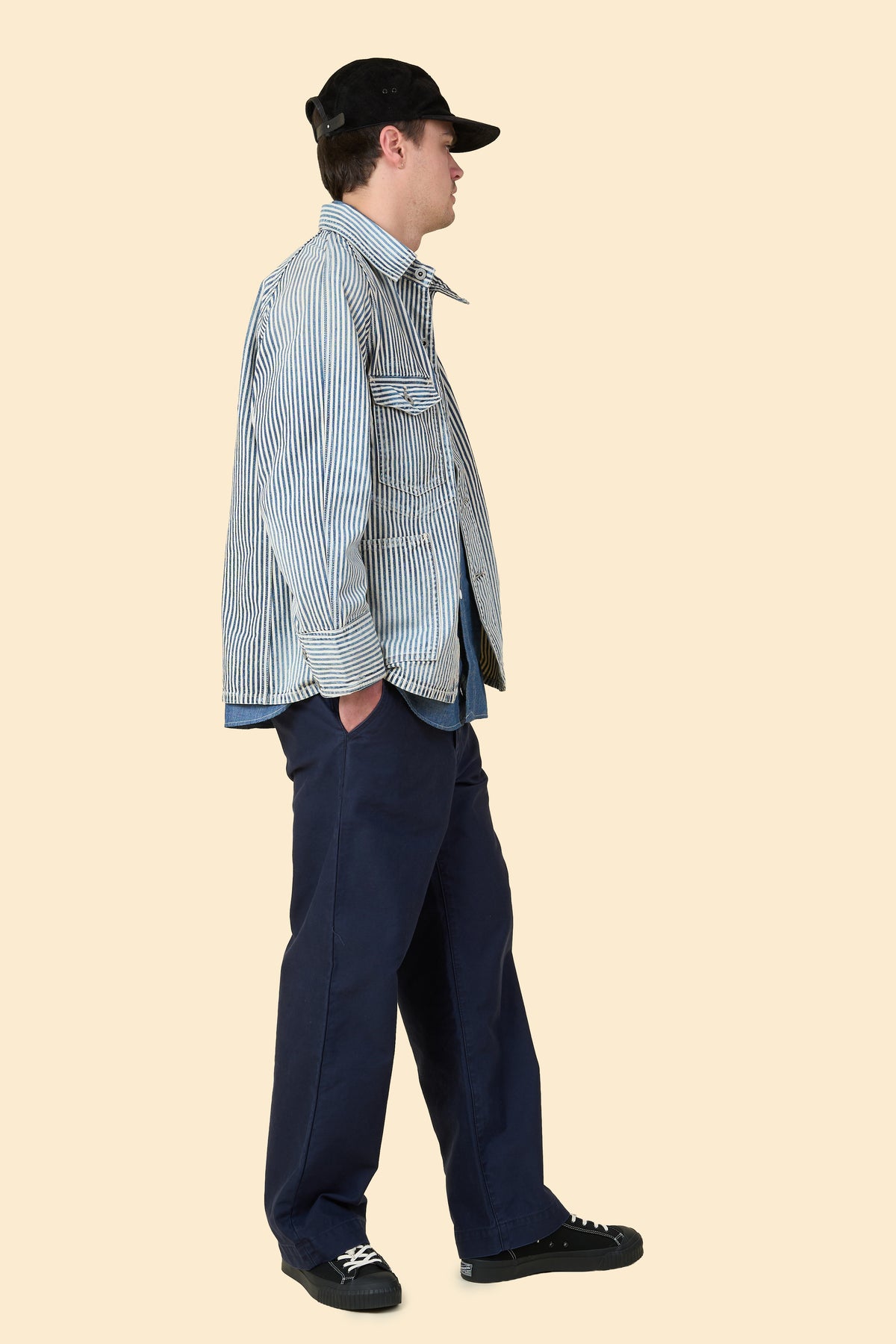 POST O'ALLS Engineers' Jacket - Hickory Stripe