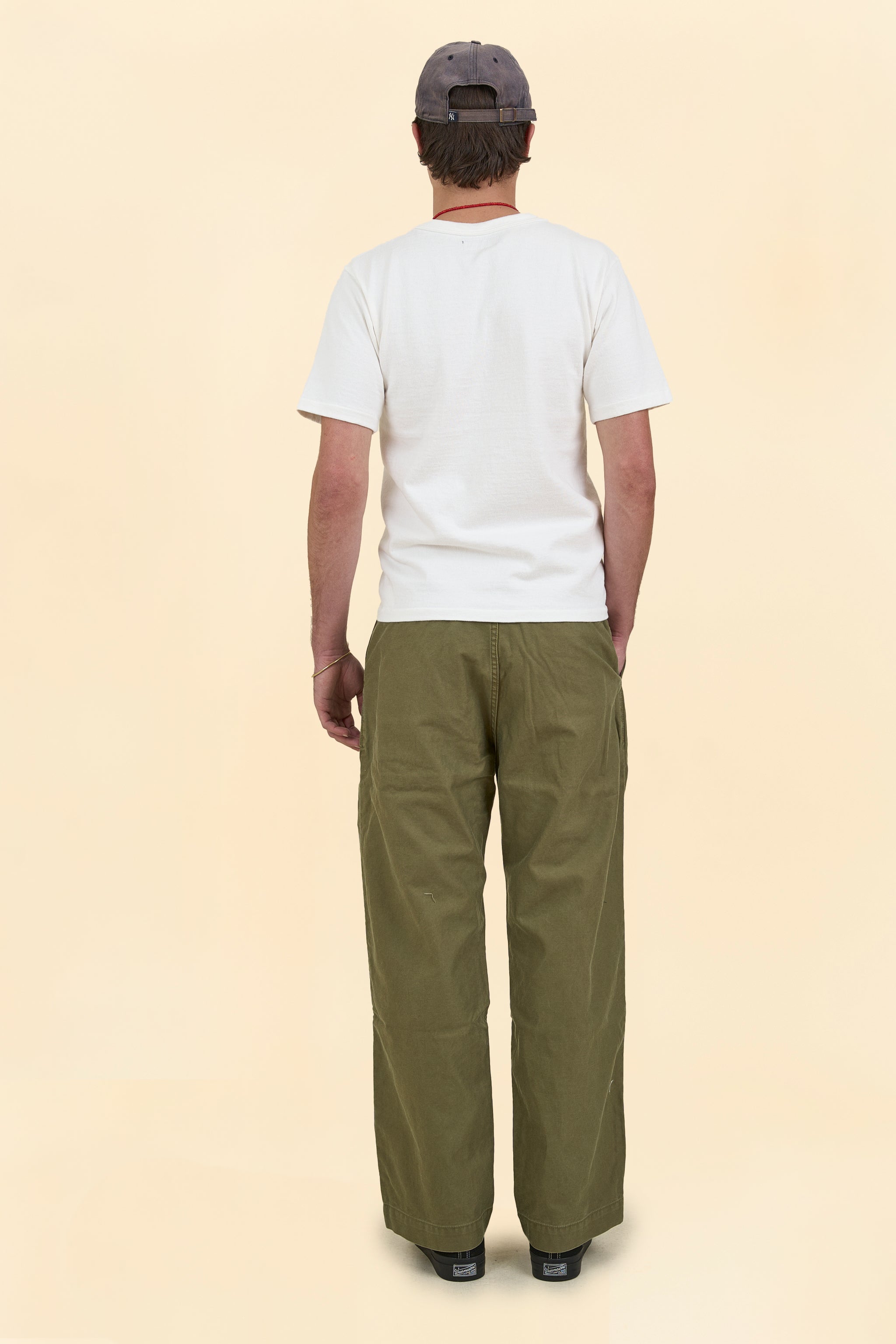Japan Blue Wide Fit Trousers - Olive Drab