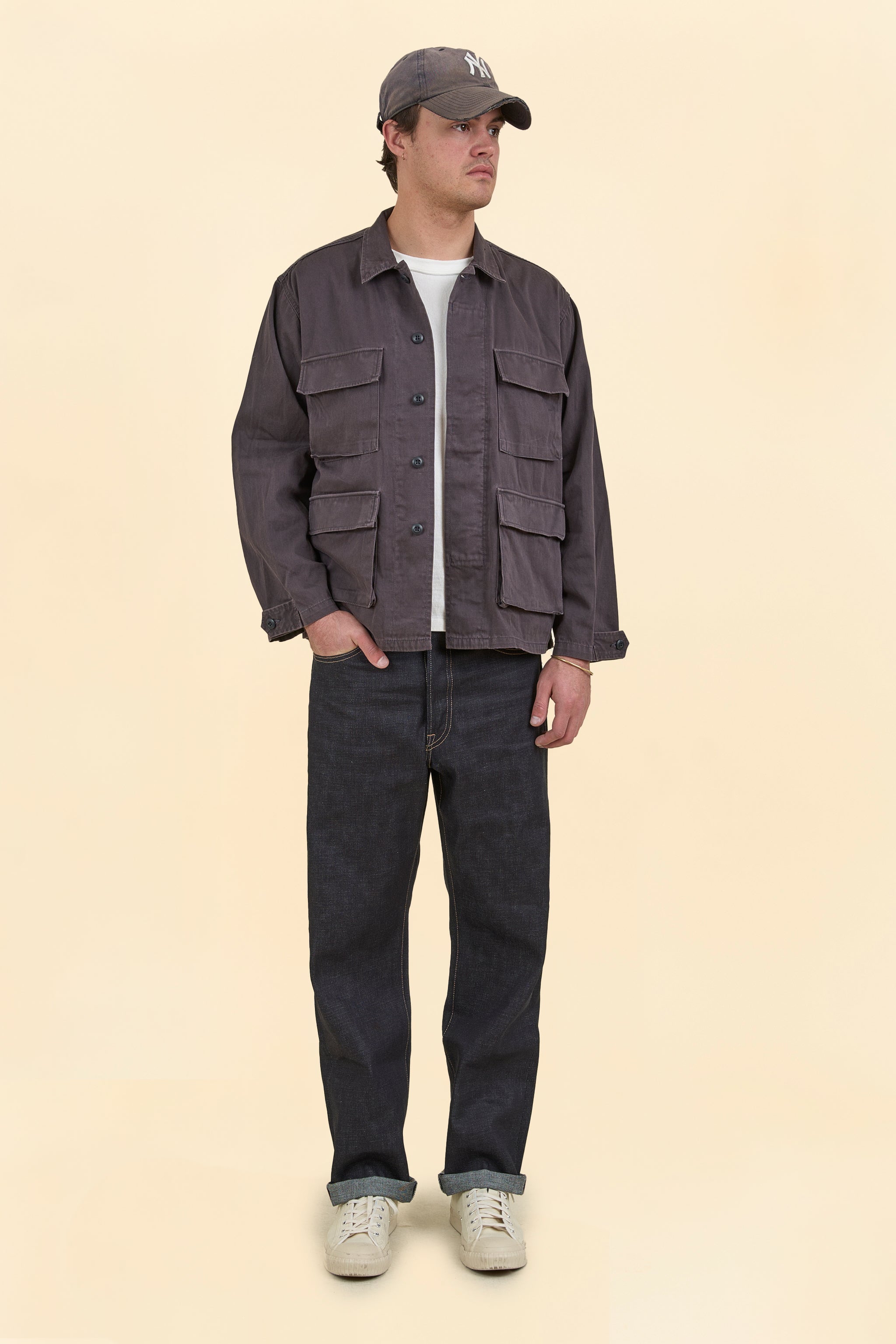 Japan Blue Sulphur Dyed Fatigue Jacket - Navy