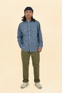 FOB Factory Chambray Work Shirt - Blue