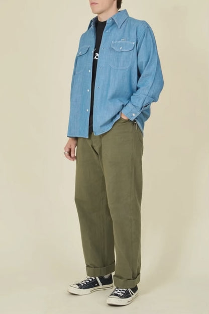 Radiall Wheels L/S Work Shirt - Indigo