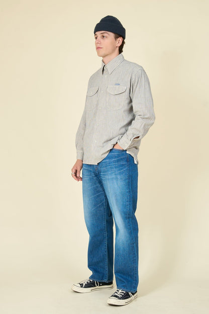 Radiall Wheels L/S Work Shirt - Hickory Stripe - Radiall - URAHARA