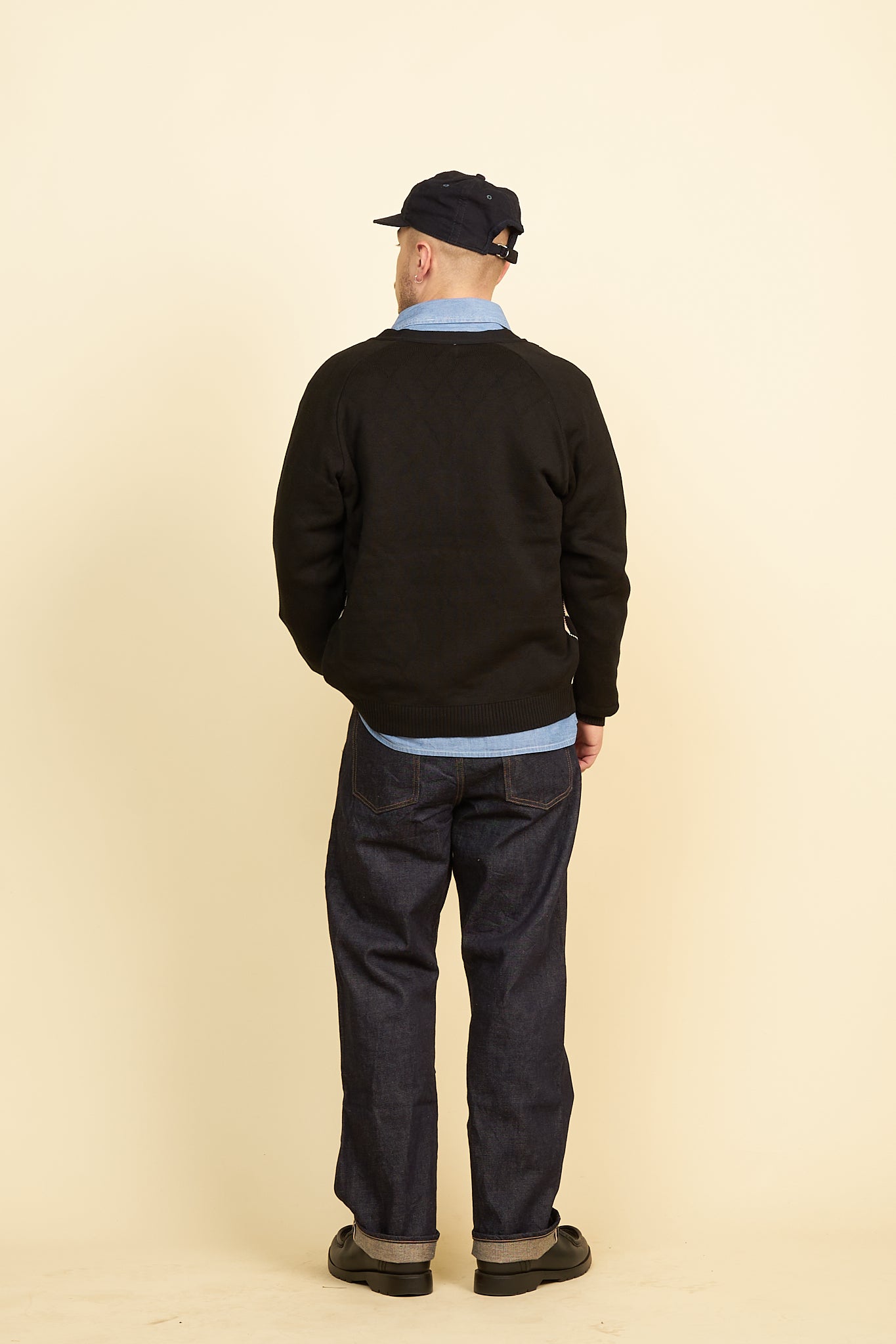 Rats Argyle Knit Cardigan - Black -Rats - URAHARA