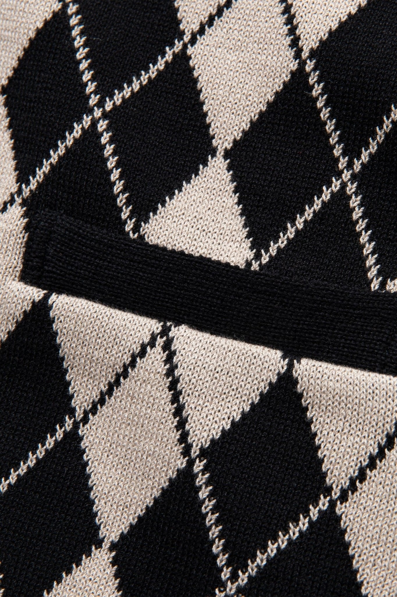 Rats Argyle Knit Cardigan - Black -Rats - URAHARA